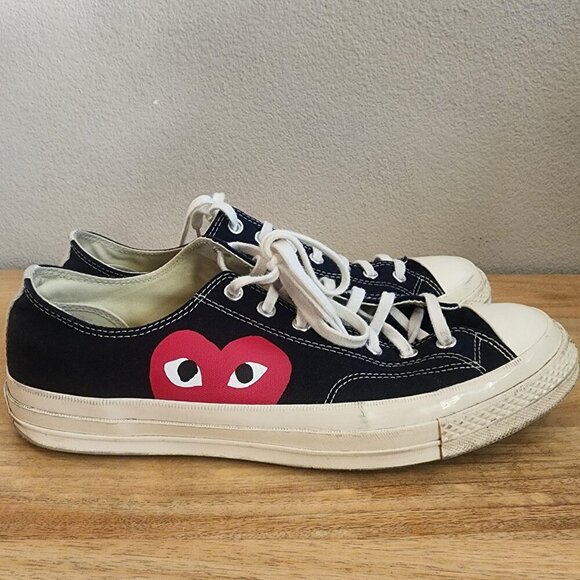 Converse CDG PLAY Chuck 70 Shoes Mens Size 12 Black Low Top Canvas 150206C main image 15